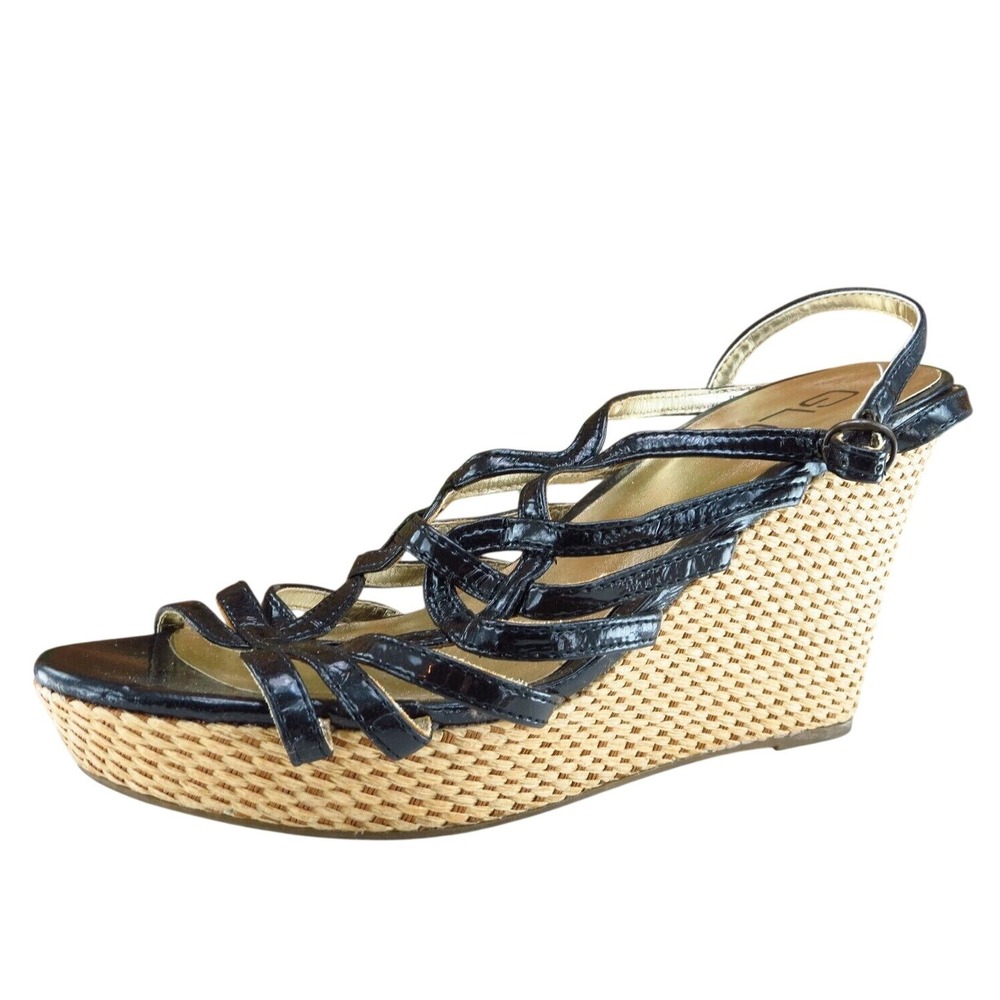 Glo Jeans Sz 8.5 M Black Strappy Synthetic Women Sandals
